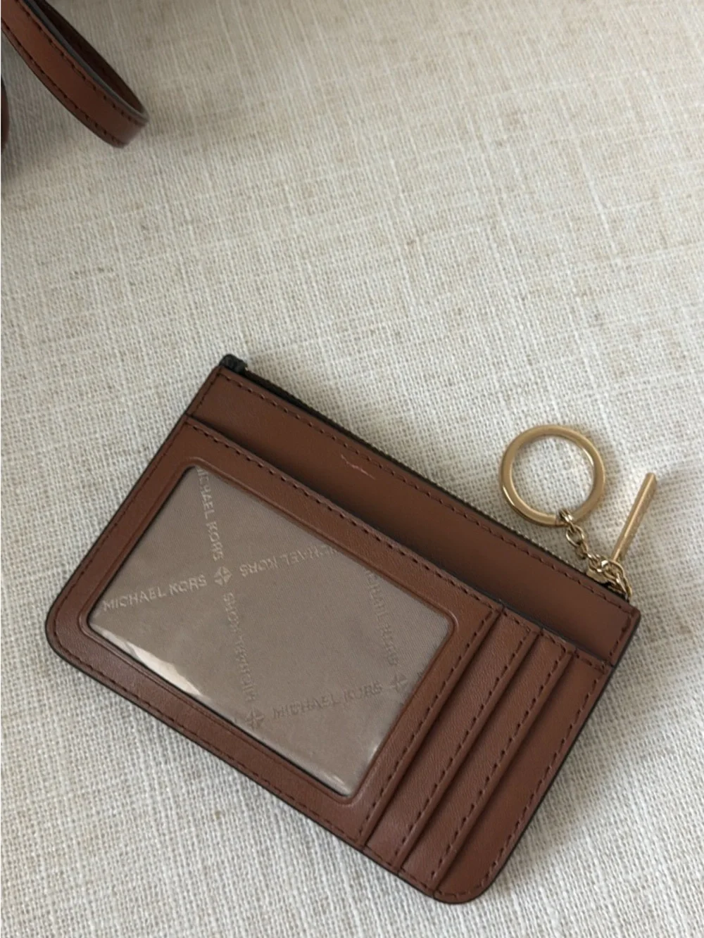 Michael Kors Brown Monogram Double Pouch Crossbody Set